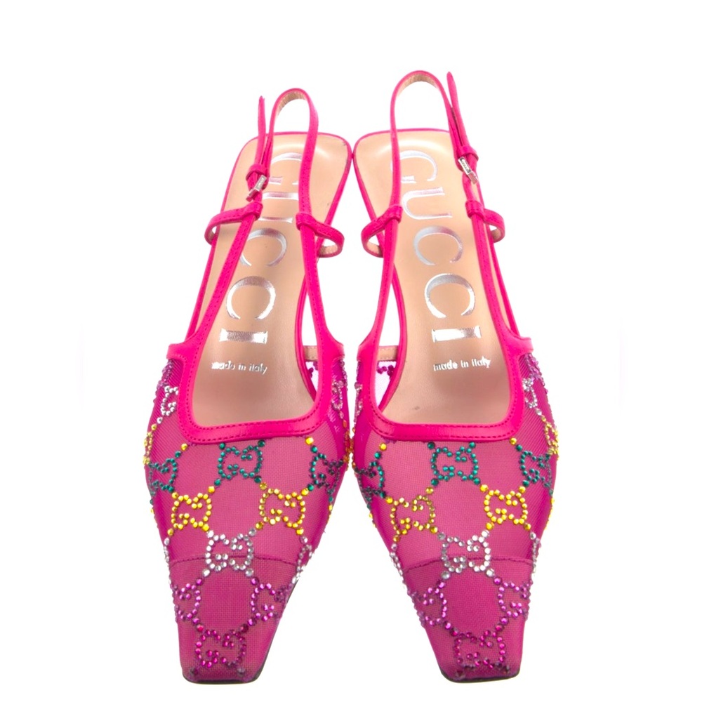 Worn ONCE! Gucci bedazzled slingbacks